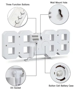 3D Modern Digital Led Wall Clock