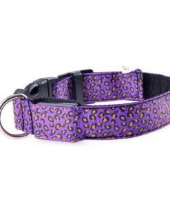 Adjustable LED Safety Nylon Leopard Dog Collar