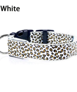 Adjustable LED Safety Nylon Leopard Dog Collar