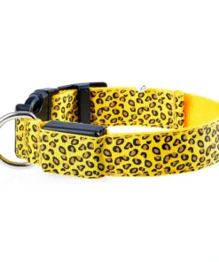 Adjustable LED Safety Nylon Leopard Dog Collar