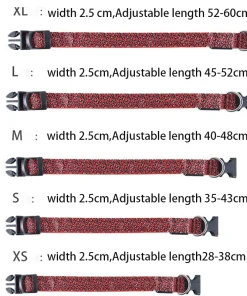 Adjustable LED Safety Nylon Leopard Dog Collar