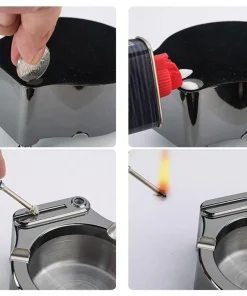 Metal Ashtray Ten Thousand Match Lighter