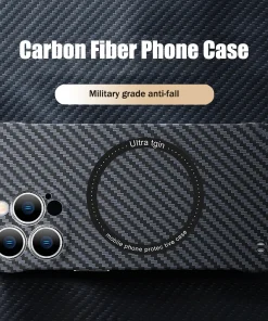 Carbon Fiber Texture Magnetic Wireless Charging iPhone Case
