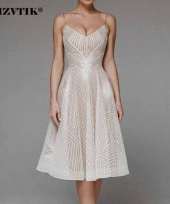 Stylish V-neck Strap A-line Dress