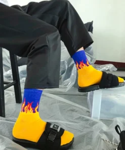 Unisex Flame Socks For Casual Or Formal Style Statement