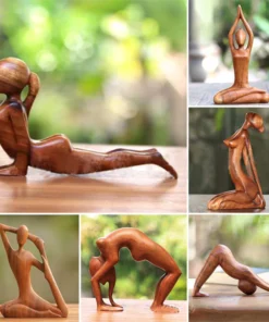 Wooden Yogi Sculpture