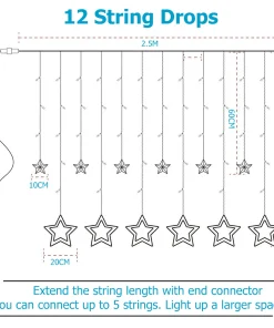 LED Star Curtain String Lights