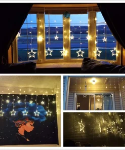 LED Star Curtain String Lights