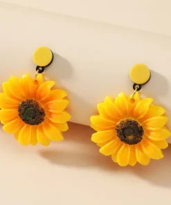 Bright & Refreshing Yellow Sunflower Earrings