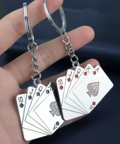 5 Playing Card Keychain For Car Guys
