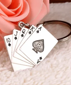 5 Playing Card Keychain For Car Guys