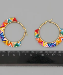 Big Beaded Hoop Earrings