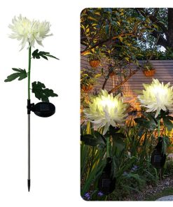 Spring Artificial Chrysanthemum Solar Garden Stake Led