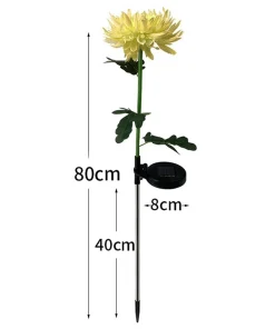 Spring Artificial Chrysanthemum Solar Garden Stake Led
