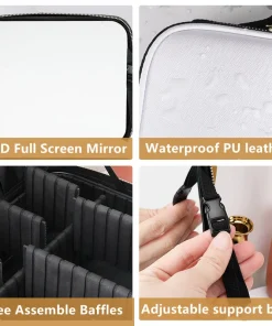 LED Light Makeup Storage Mirror