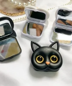 3D Cute Kitten Phone Holder with mini Mirror