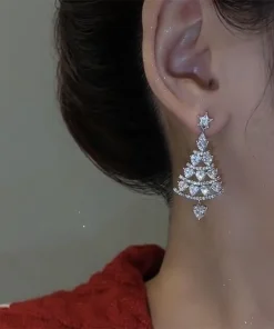 Shiny Christmas Tree Earrings
