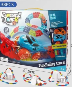 Changeable Track with LED Light-Up Race Car