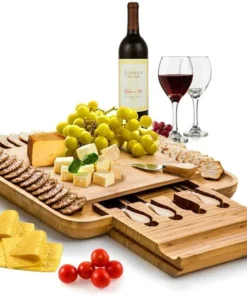 Bamboo Cheese Board and Cutlery Set