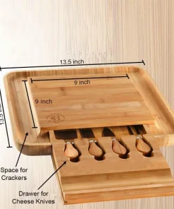 Bamboo Cheese Board and Cutlery Set