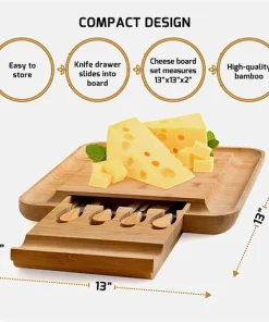 Bamboo Cheese Board and Cutlery Set