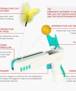 Interactive Cat Teaser Feather Wand