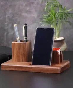 Desk Organizer Wood Pen Holder