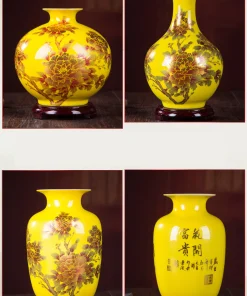 New Chinese Style Yellow Flower Vase