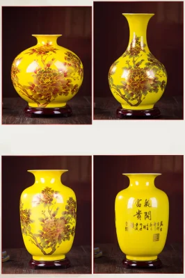 New Chinese Style Yellow Flower Vase