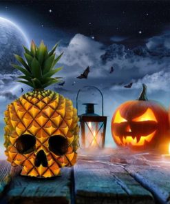 Creative Resin Gothic Pineapple Skull Statue