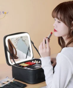 LED Light Makeup Storage Mirror