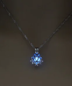 Lotus Flower Shaped Pendant Glowing Necklace