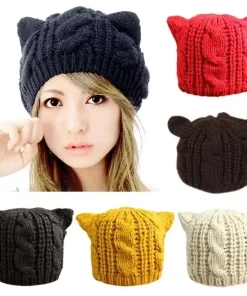 3D Knitted Cat Ear Beanie Cap