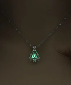 Lotus Flower Shaped Pendant Glowing Necklace
