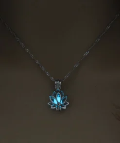 Lotus Flower Shaped Pendant Glowing Necklace