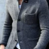Men's Retro Grey Knitted Jacket