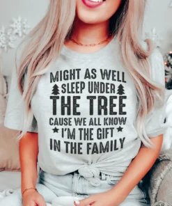 Might As Well Sleep Under The Tree Christmas Tee