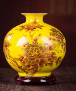 New Chinese Style Yellow Flower Vase