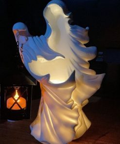 Halloween Ghost Holding Lantern Resin Statue