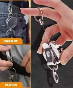 Retractable Keychain with Belt Clip