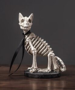 Retro Skull Dog Statue
