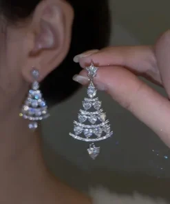 Shiny Christmas Tree Earrings