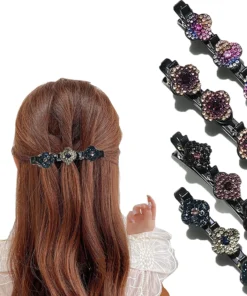 Sparkling Crystal Stone Braided Hair Clips