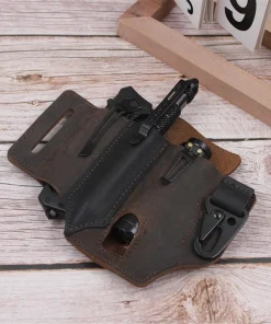 Cowhide Leather Owl Buckle Tactical Multifunctional Belt Cover