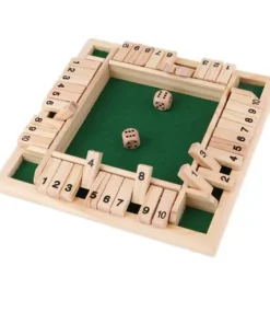 Wooden Board Game with Dice and Numbers