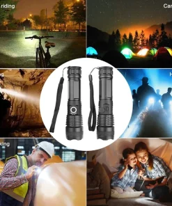 LED Rechargeable Tactical Laser Flashlight 90000 High Lumens