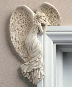 Door Frame Angel Wing Sculpture Retro Wall Decoration Frame Angel