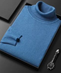 Men's Solid Color Turtleneck Sweater