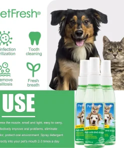PetFresh® Teeth Cleaning Spray for Dogs & Cats, Eliminate Bad Breath, Targets Tartar & Plaque, Without Brushing