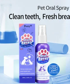 Petry® Teeth Cleaning Spray for Dogs & Cats, Eliminate Bad Breath, Targets Tartar & Plaque, Without Brushing